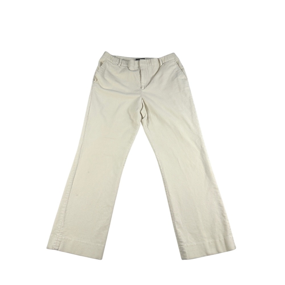 Lauren Ralph Lauren Womens Cream Corduroy Straight Leg Pants Size 14 Off White